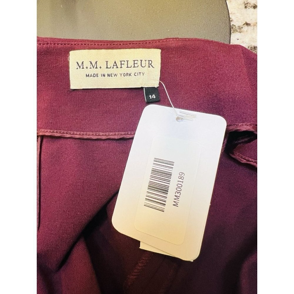 MM Lafleur Women's The Greenpoint Skirt Garnet Front Slit High Rise Pencil Sz 14 - Picture 6 of 7